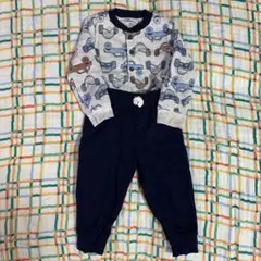車プリントロンパース・パンツセット(~95cm)