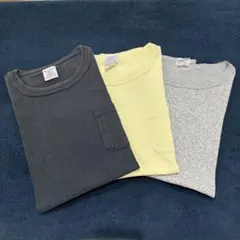 フェード感◎ USA製 Champion T1011 M 3枚セット 紺・黄・灰
