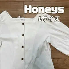 【美品】Honeys 後レースアップトップス 七部丈