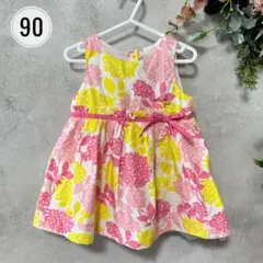 【新品】OSHKOSH オシュコシュ ノースリーブワンピース　花柄　90cmのサムネイル