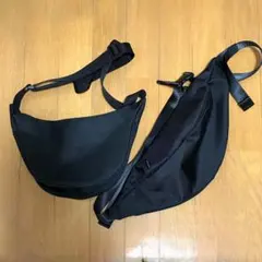 【極美品】ウエストポーチ 2点　黒　ノーブランド　ボディバッグ　ショルダーバッグ