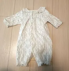 ロンパース フリル付き 襟付き ホワイト 白 50 60 2way バースデイ