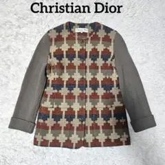 未使用級✨大きいサイズ13✨ Christian Diorノーカラージャケット Christian Dior - 【未使用級】Christian Dior ノーカラー