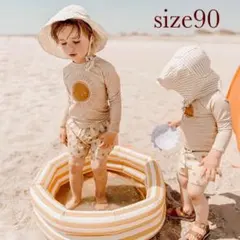 残りわずか❗️新品　オシャレ　ベビー　キッズ　セパレート　ラッシュガード　水着90