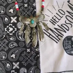 ネイティブアメリカン風ネックレス イーグルビーズターコイズ