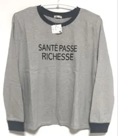 Honeys ネイビー（グレーより）　ボーダー　長袖Ｔシャツ