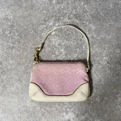 タグ付き】COACH コーチ アクセサリーポーチ キャンバス ピンク - メルカリ