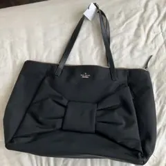 kate spade 黒 リボン付き大容量バッグ
