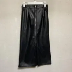 アベイル ブラック レザータイトロングスカート