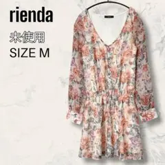 【未使用】 rienda ヴィンテージ フラワー 膝丈 ワンピース 花柄