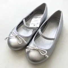 未使用 ラルフローレン バレエシューズ シルバー ガールズ 15cm フォーマル
