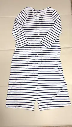 ベルメゾンマタニティパジャマ M-L 長袖　ホワイト×ブルーボーダー