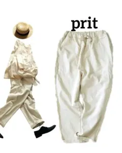 prit ベージュ 40/1綾ダンプ ボールパンツ P71634 prit - メルカリ
