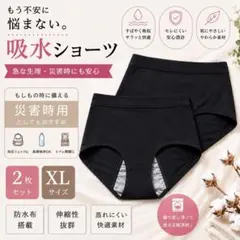 吸水ショーツ 2枚セット XLサイズ 災害 防災　生理　抗菌
