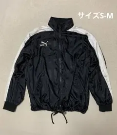 90sヒットユニオン社製オールドプーマ　ナイロンジャケット刺繍y2k テック黒