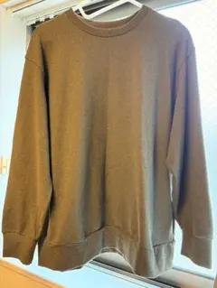 ユニクロ　ソフトニットフリースクルーネックTオリーブXL