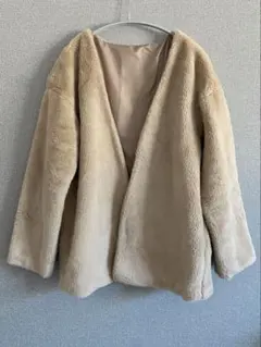 フェイクファーコート ベージュ Mサイズ