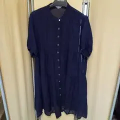 ⬛更に値下げ美品ネイビー 半袖 ティアードシャツワンピース⬛