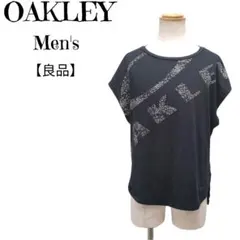 【良品】OAKLEY オークリー　ビッグロゴTシャツ 黒 吸汗速乾 スポーツ　M