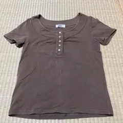 J.PRESS 半袖 ヘンリーネック Tシャツ ブラウンのサムネイル