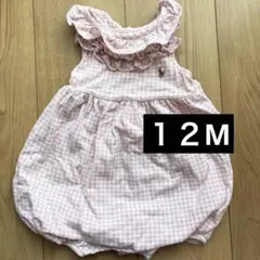 ラルフ ベビー ロンパース ピンクチェック１２M 女の子 95 90 85のサムネイル