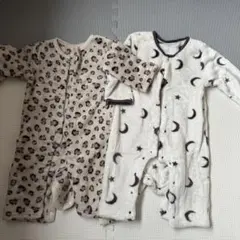 ベビーロンパース 月 ヒョウ柄 冬服 モコモコ