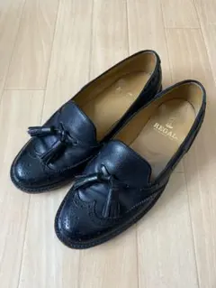 REGAL ブラックレザー タッセルローファー