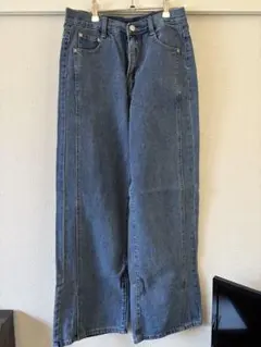 【新品未着用】GRL フロントスリットハイウエストデニムパンツ