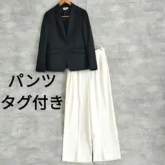 極美品★ピュアラスト×COENパンツスーツグレー白系セレモニービジネスM