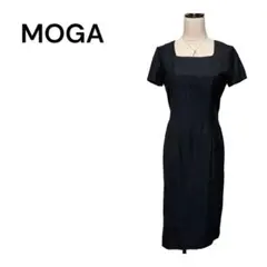 【MOGA】ネイビー　半袖　ワンピース シルク混　裏地キュプラ　セレモニーのサムネイル