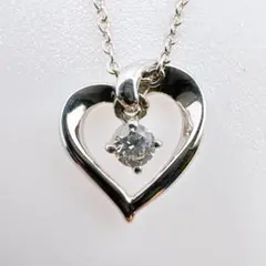 コ*コ様 【Canal 4℃】シルバー ハート一粒ストーンネックレス40cm