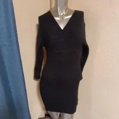 SHEIN　 Vネック ニットワンピース 長袖