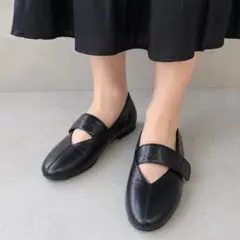 【試着程度】LOW CLASSIC バレエシューズ レザー ブラック 37
