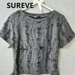 [ 美品 ] SUREVE ダメージ加工 グレー Tシャツ 半袖M 即購入OK！
