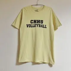 古着 CHHS VOLLEYBALL プリント Tシャツ イエロー S
