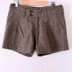 【無印良品】ブラウン チェック柄ショートパンツ