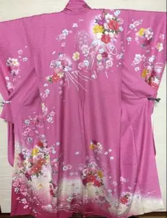 ピンク 八重桜 菊 振袖 身丈152