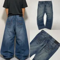 00s Rocawear W42 ウォッシュ フェード デニム バギーパンツのサムネイル