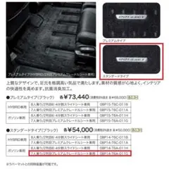 ホンダ オデッセイ(RC1/RC2)純正フロアカーペットマット(T6A-011H 