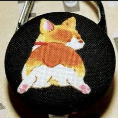 リールキーホルダーT★ハンドメイド　ぷりけつ♡コーギー