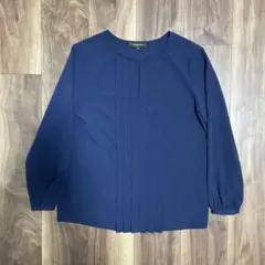 Demi Luxe ネイビー プリーツ長袖シャツ 36のサムネイル