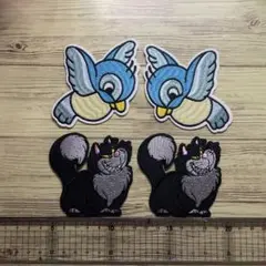 青い鳥　チシャ猫　ワッペンセット