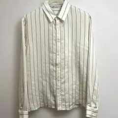 ZARA ストライプ柄シャツ XL アイボリー