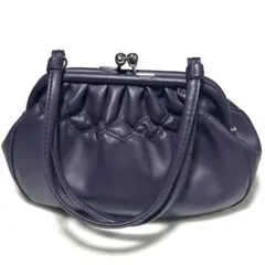 和装がま口バッグ　平成レトロ　紫系