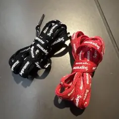 Supreme ロゴ入り シューレース 2色セット