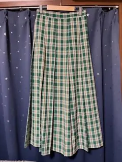 FREAK’S STORE チェックプリーツスカート グリーン