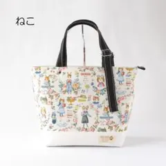 クロスステッチ❤︎本革持ち手トートバッグ サモイロフ ハンドメイド