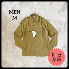 【新品•未使用品】DoCLASSE リネン混 長袖シャツジャケット M 茶のサムネイル