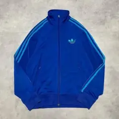 アディダス トラックジャケット ファイヤーバード 古着 刺繍 M 青 16279