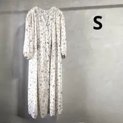 ユニクロ Joy of Printシフォンワンピース インナーなし ナチュラルS